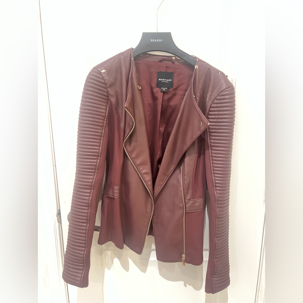 Marciano Women's Burgundy Leather Jacket